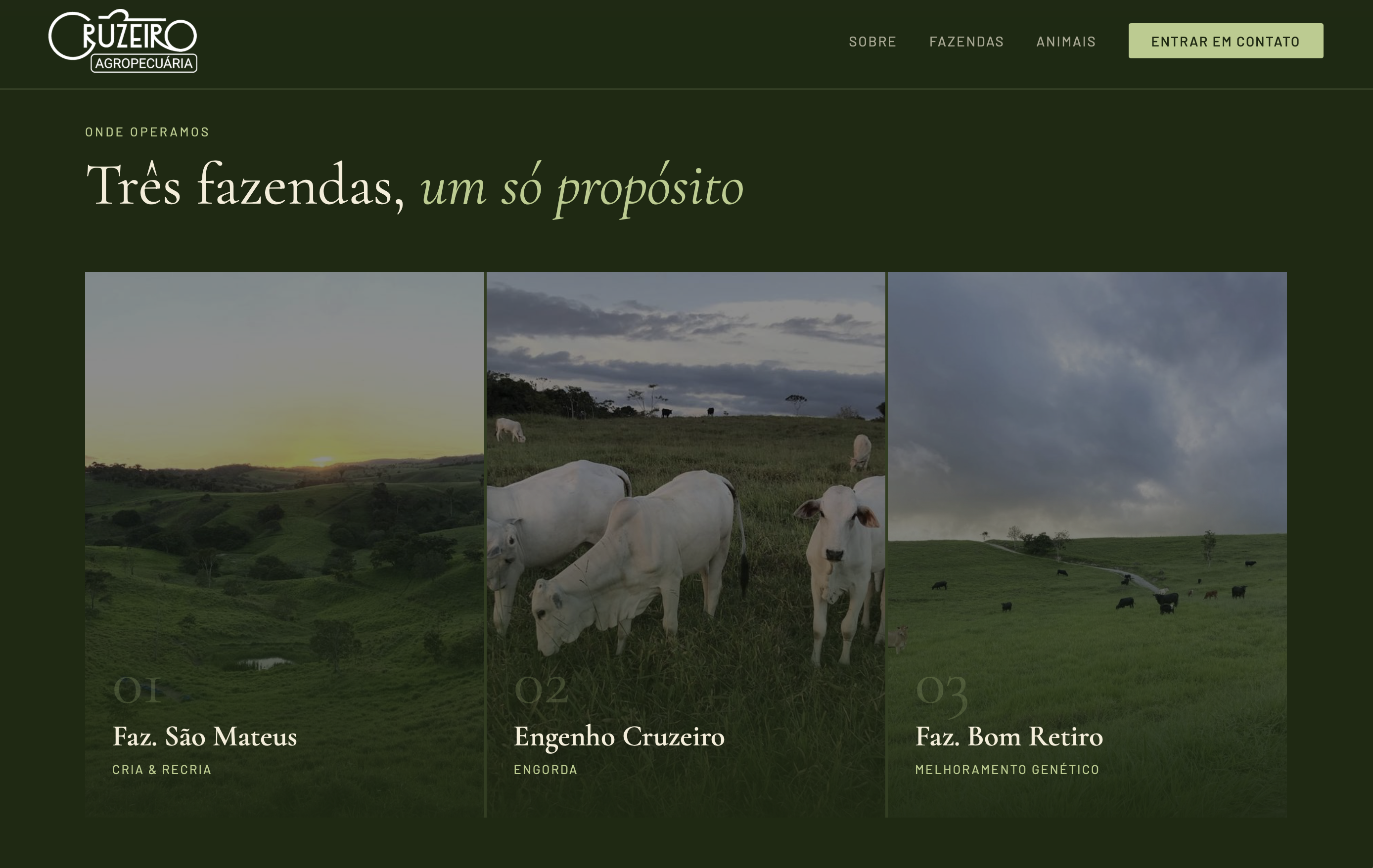 Onde operamos — Três fazendas