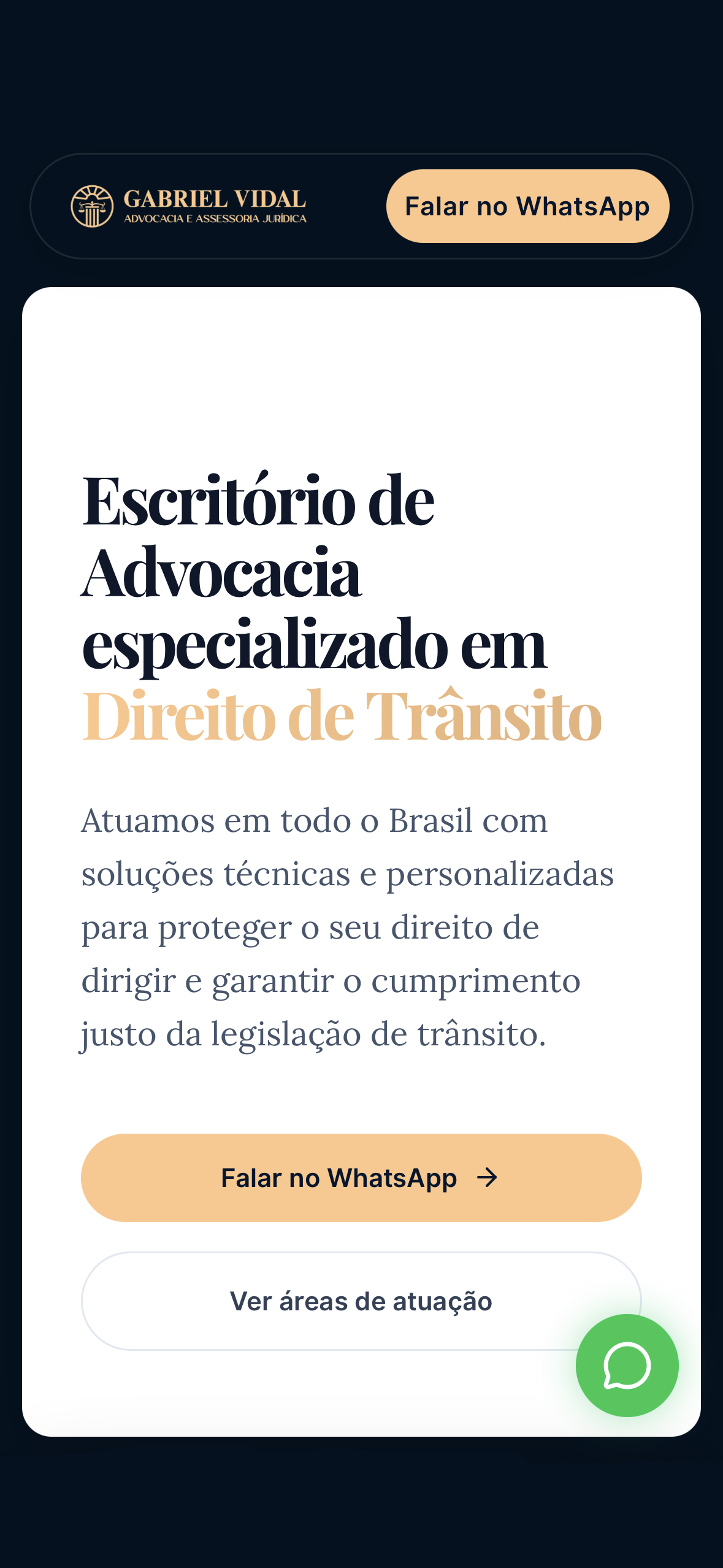 Gabriel Vidal Advocacia — Mobile