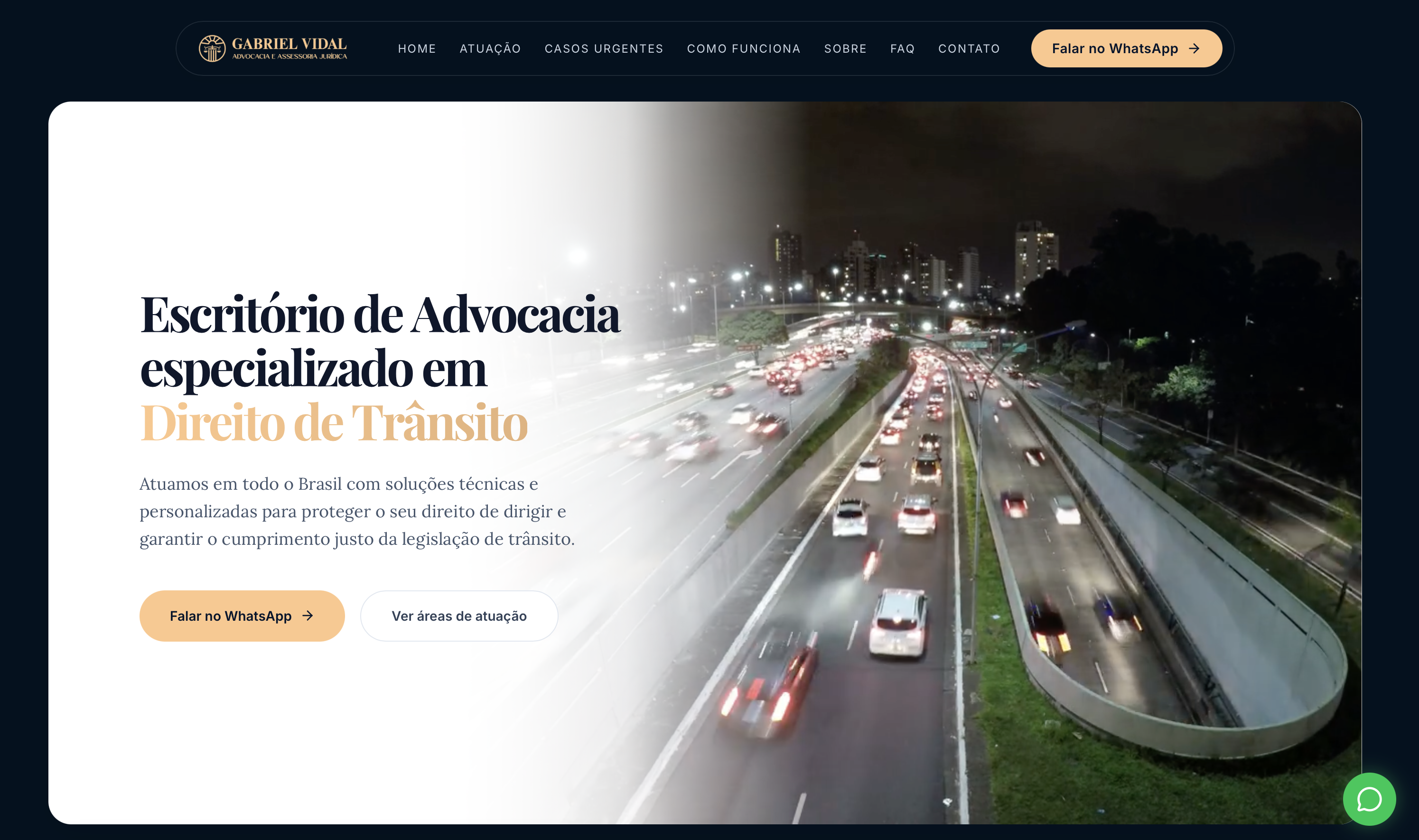 Site novo do escritório Gabriel Vidal Advocacia