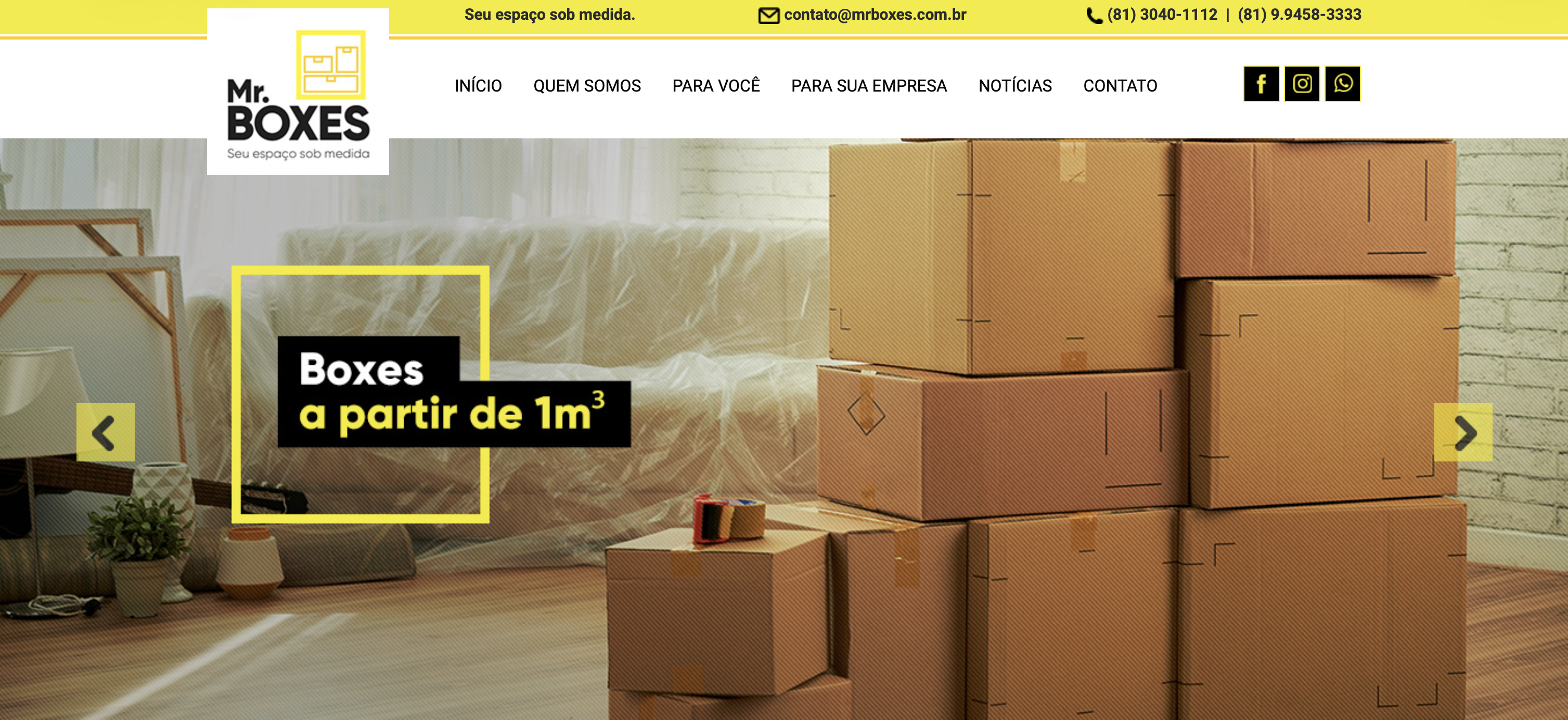 Site antigo do Mr. Boxes