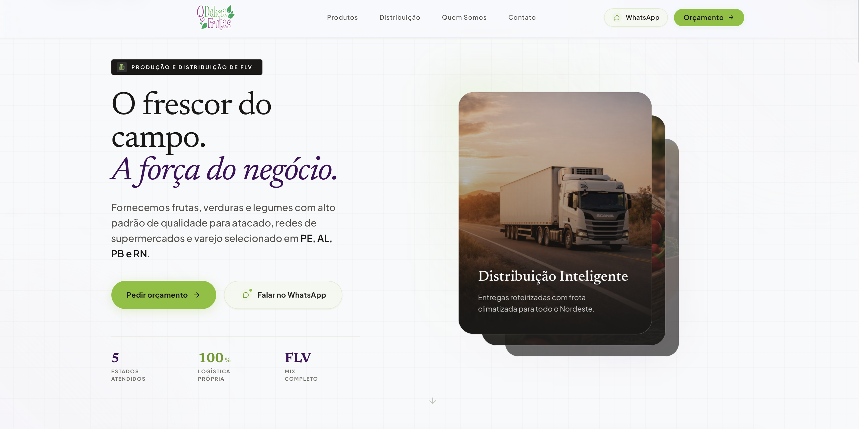 Site novo da QDelícia Frutas