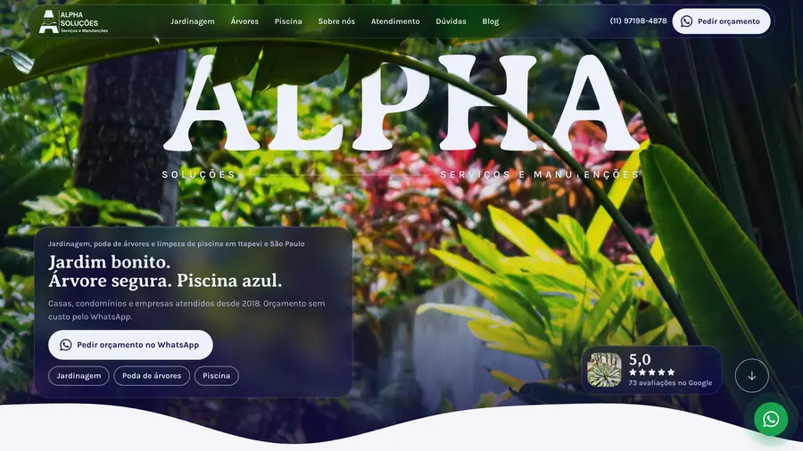 Alpha Soluções: Jardinagem, poda de árvores e limpeza de