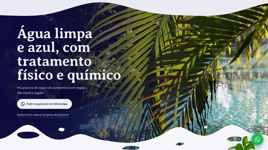 Alpha Soluções: Água limpa e azul, com tratamento físico e