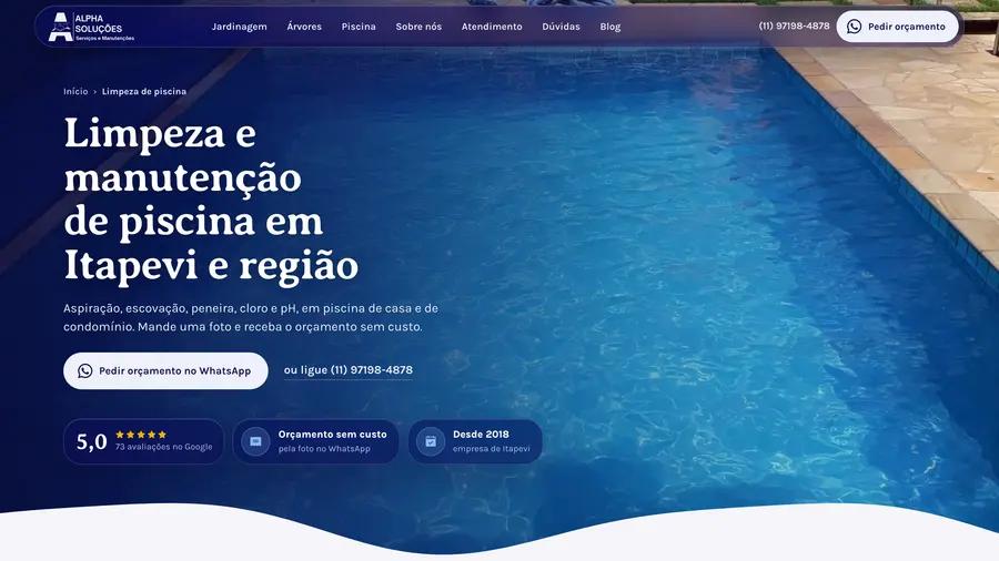 Alpha Soluções: Limpeza e manutenção de piscina em Itapevi e