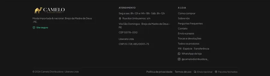 Camelo Distribuidora: Rodapé