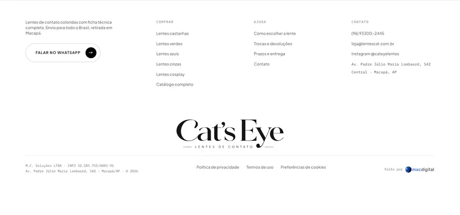 Cat's Eye Lentes: FALAR NO WHATSAPP