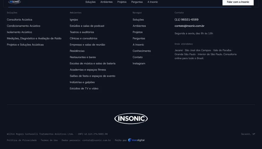 Insonic Acústica: Soluções