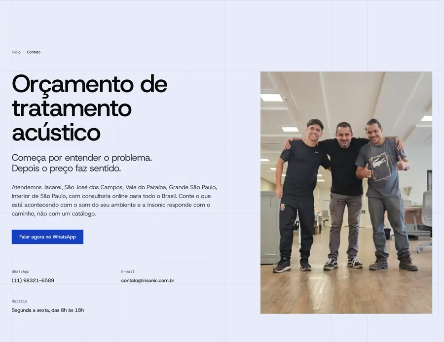 Insonic Acústica: Orçamento de tratamento acústico