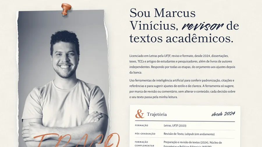 Nexo & Traço: Sou Marcus Vinícius, revisor de textos