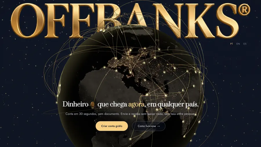 OffBanks: Dinheiro que chega agora, em qualquer país.
