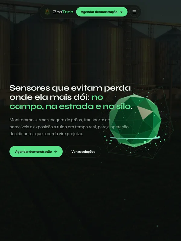 O site da ZeaTech aberto num notebook e num celular